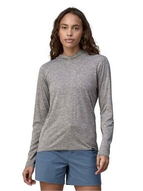 Patagonia Women’s  Gray Capilene Cool Daily Hooded T-shirt size Medium
